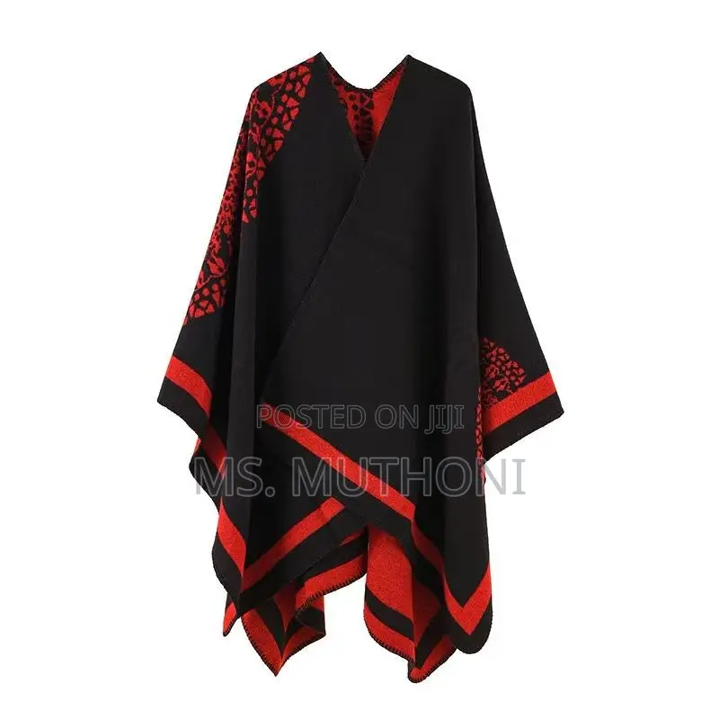 Ladies Floral Winter Wrap Poncho