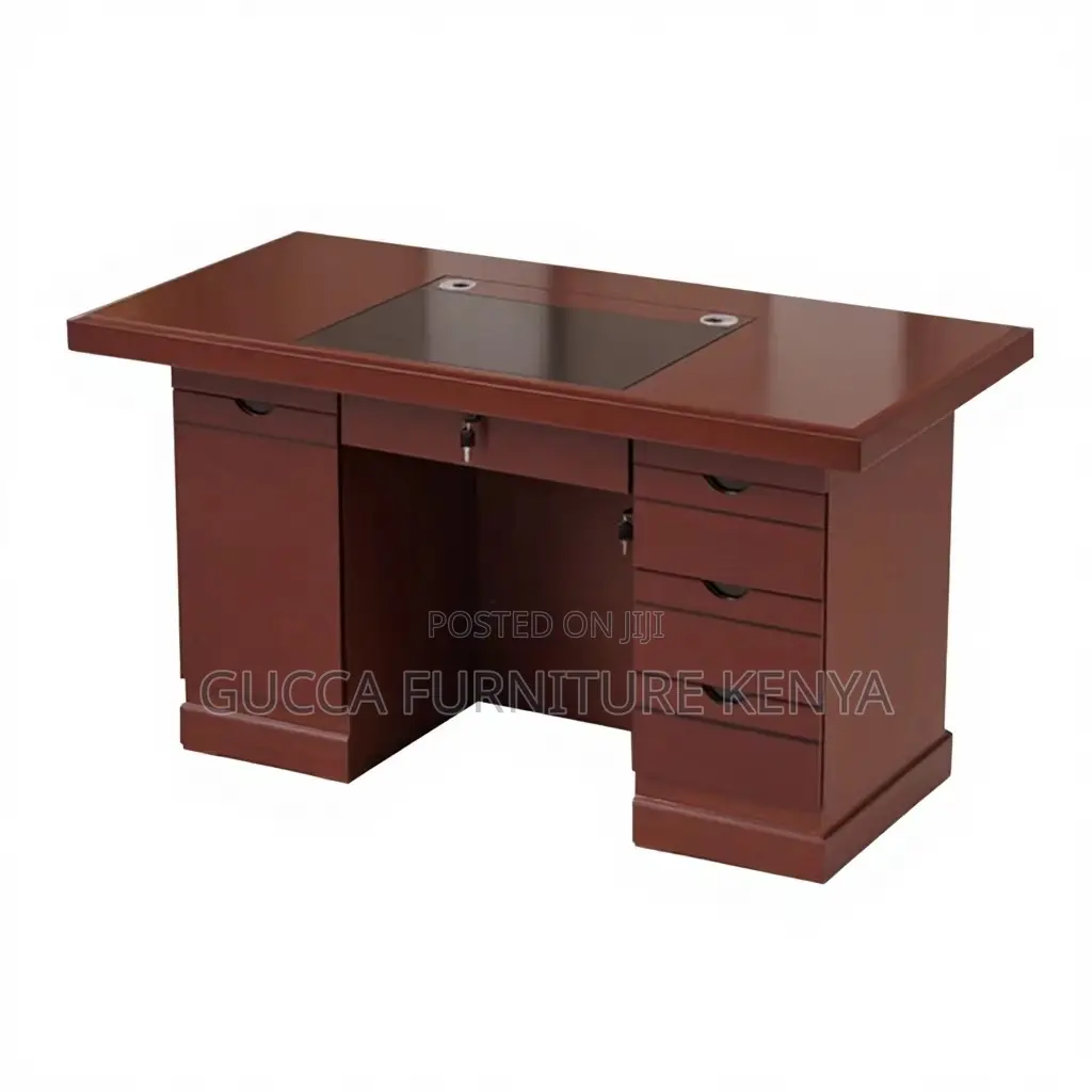 1200mm Mahogany Office Desk With Fixed Drawers