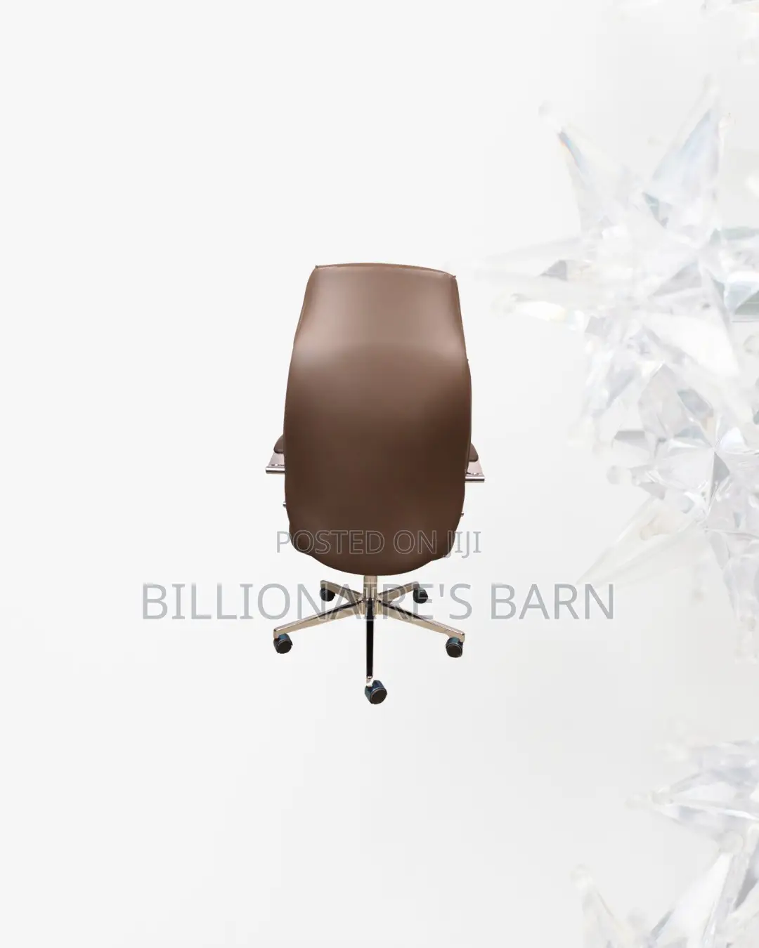 Leather Office Chair High Back Chrome Base Ergonomic Solution