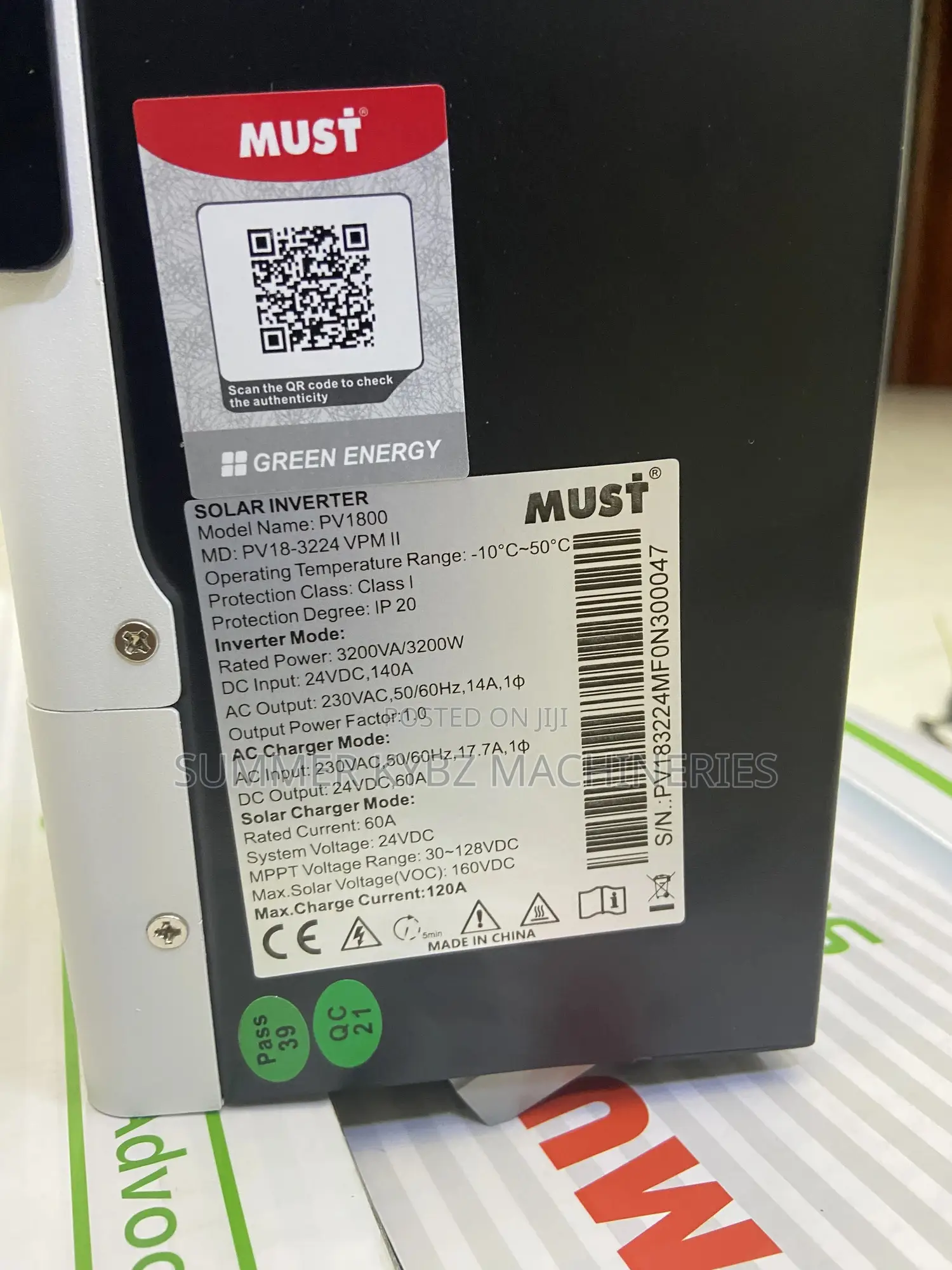 Must 3.2 Kva 24v 60a Hybrid Solar Inverter