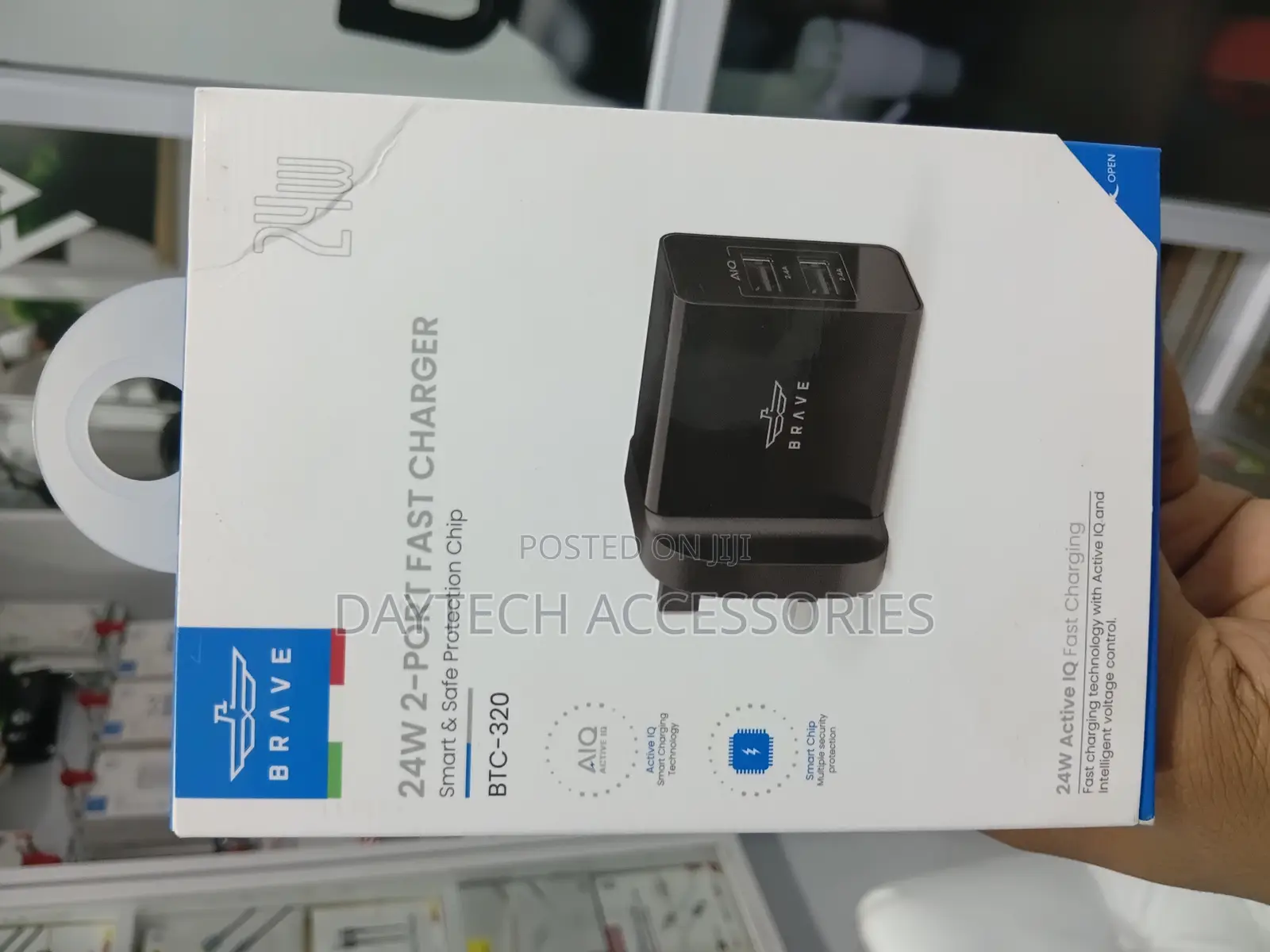 Brave 2-Port Usb Wall Charger 24w With Active Iq Smart Charging
