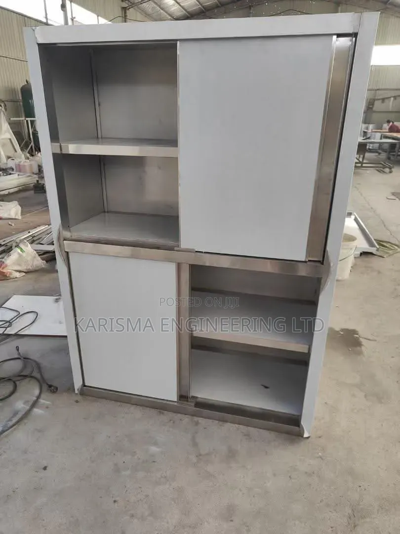 Heavy-Duty Stainless Steel Cabinet With Shelves and Lockable Door