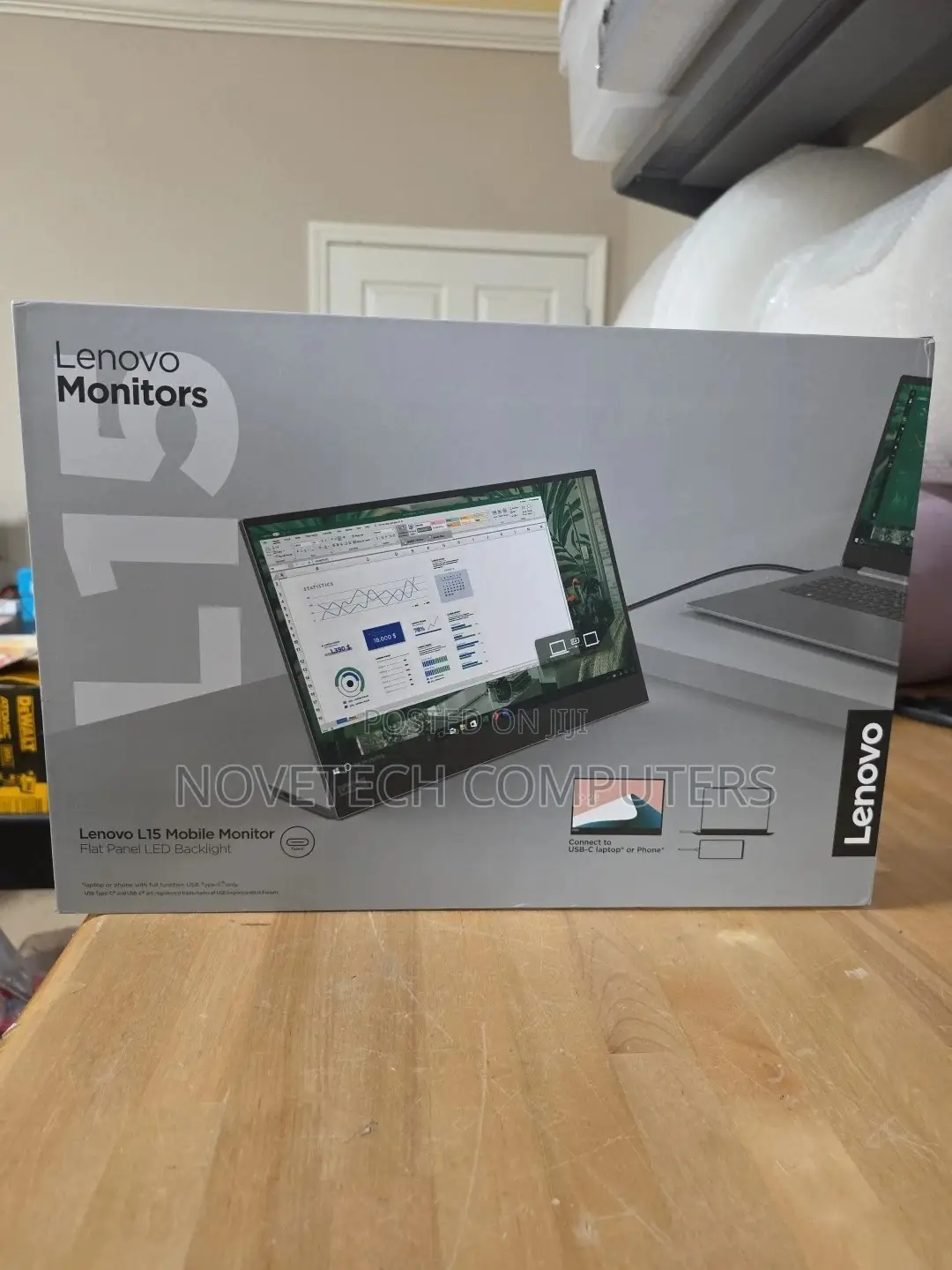 Lenovo L15 15.6 FHD Usb-C Portable Monitor, Connectivity 2 Usb-C