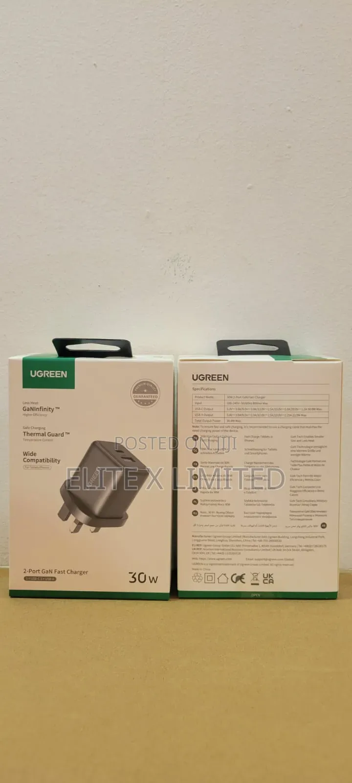Ugreen 30w One Port Usb-C Gan Fast Charger Uk - Space Grey