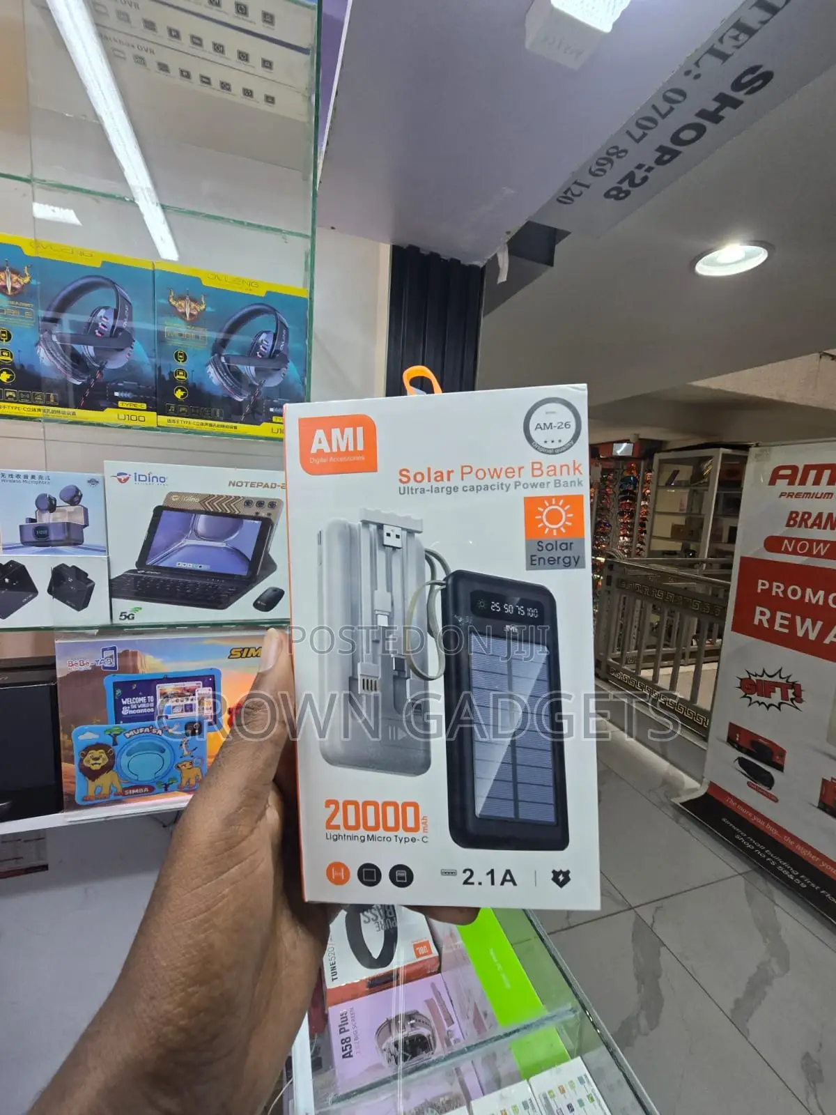 Ami Am-26 20000mah Fast Charge Solar Battery Pack