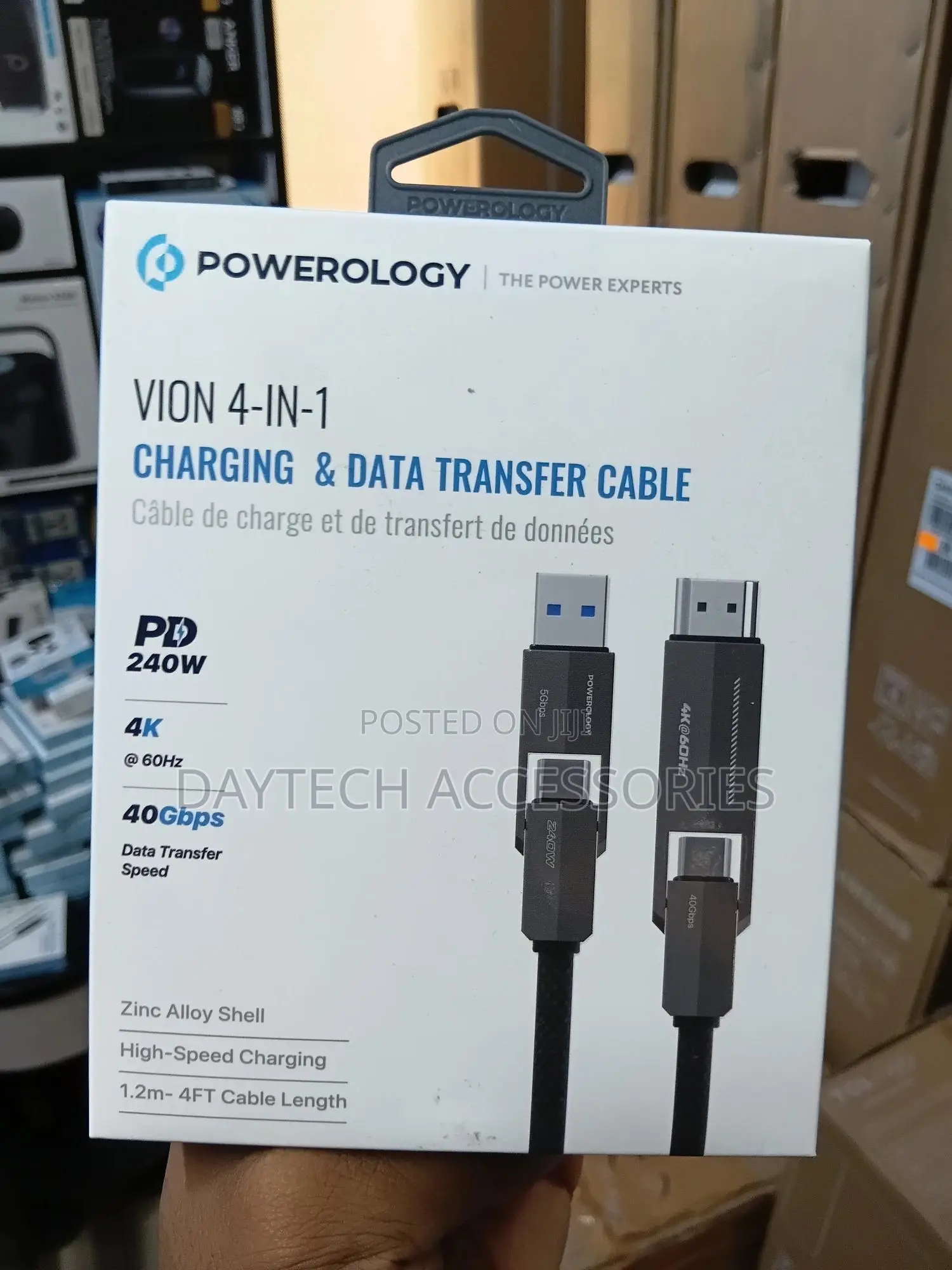 Powerology Vion 4-in-1 Charging Data Transfer Cable With Hdmi.