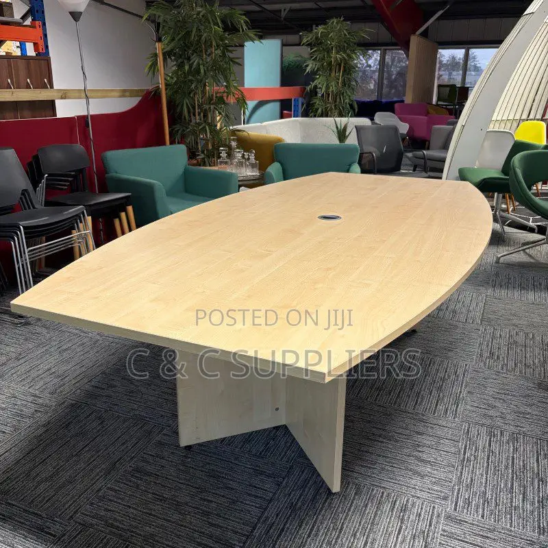 Meeting Tables; 240cm Boat-Shaped Maple Meeting Table