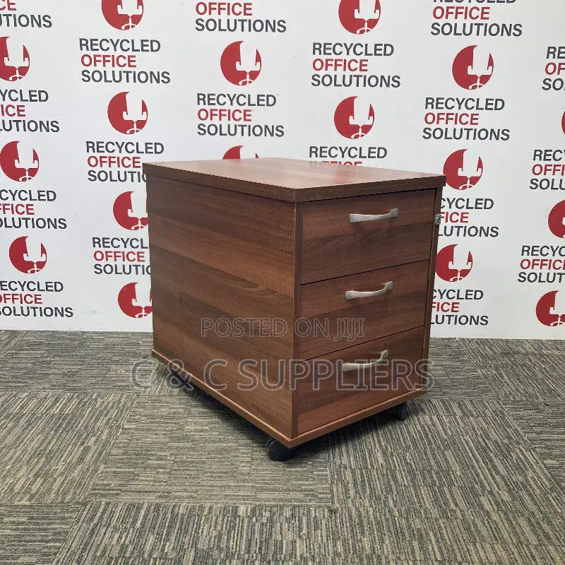 Dark Walnut 3 Drawer Under Desk Pedestal – Type 1