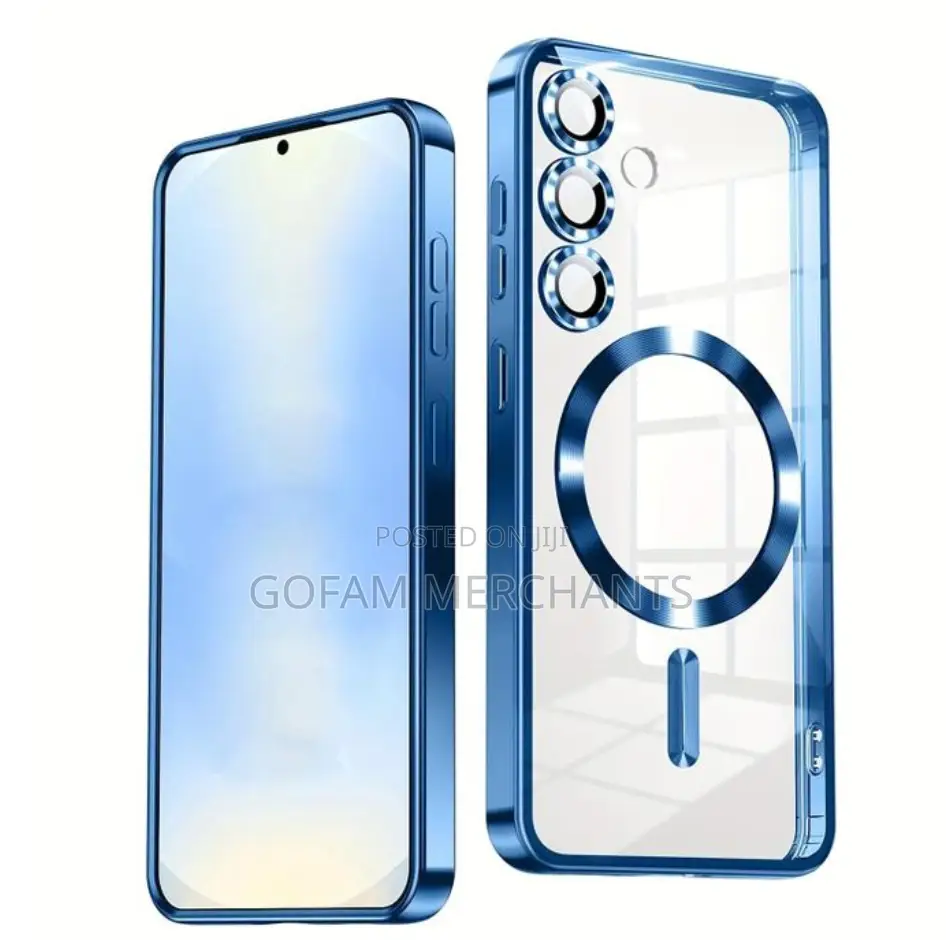 Samsung Galaxy A16 Electroplated Clear Magsafe Case- Blue