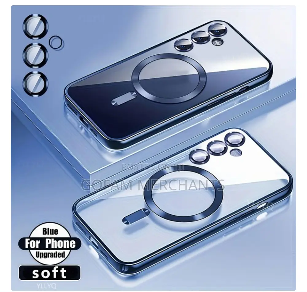 Samsung Galaxy A16 Electroplated Clear Magsafe Case- Blue