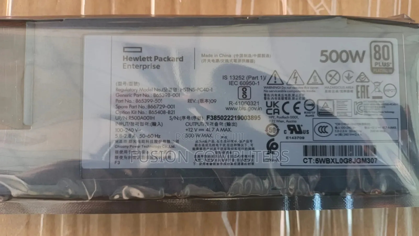 Hp 865399-501 500w Flex Slot Low Halogen Psu