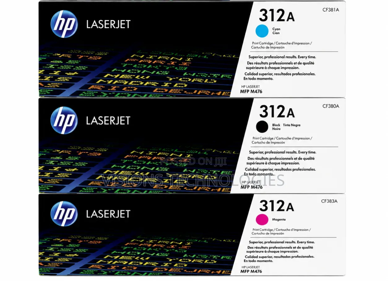Black/Cyan/Magenta Toner Hp 312