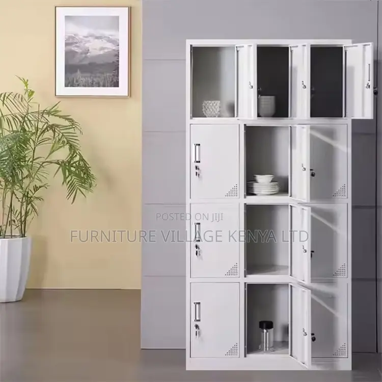 12-Door's Metallic White Filling Locker Cabinet