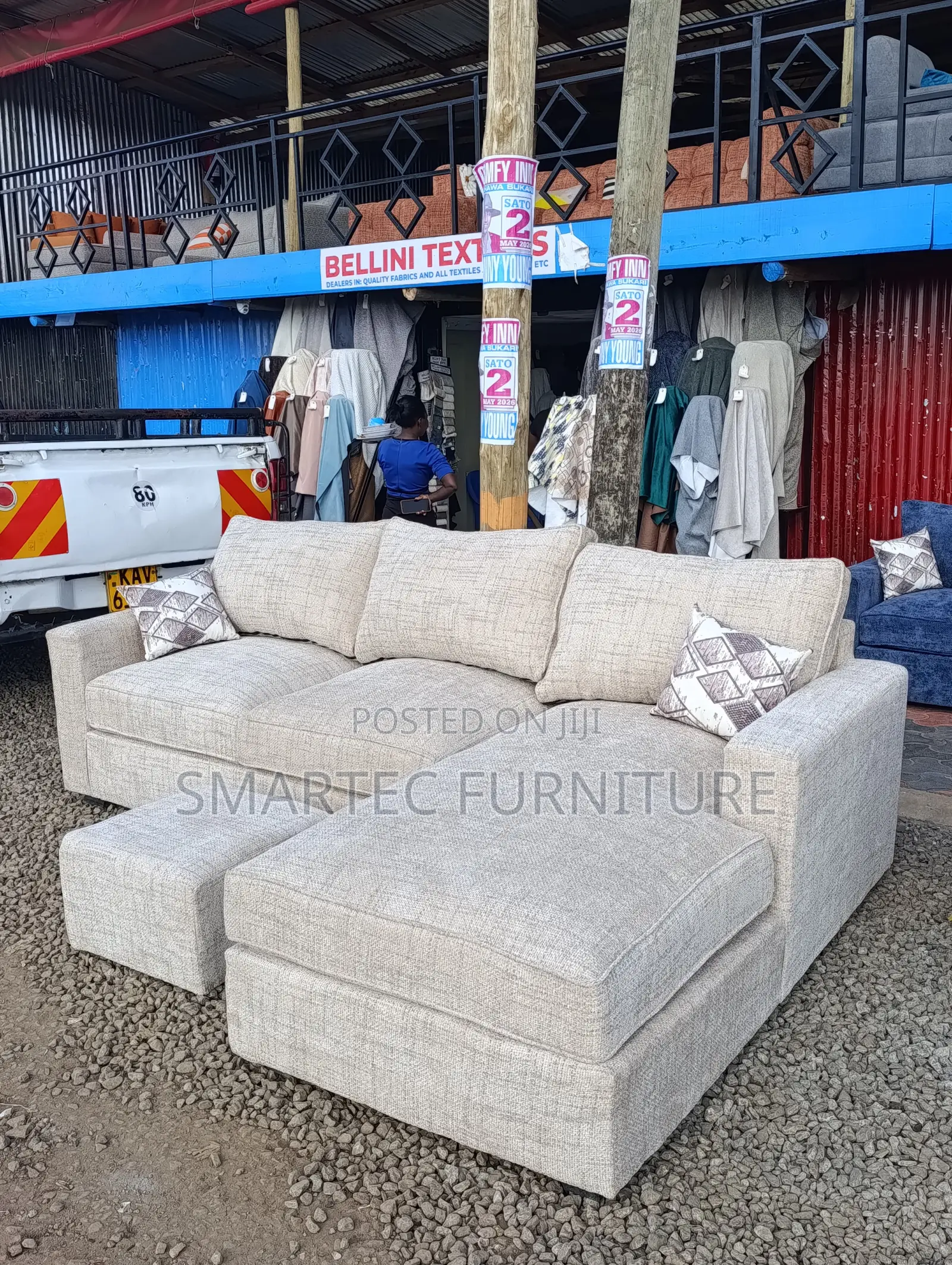 Modern Beige Sectional 6 Seater Sofa.