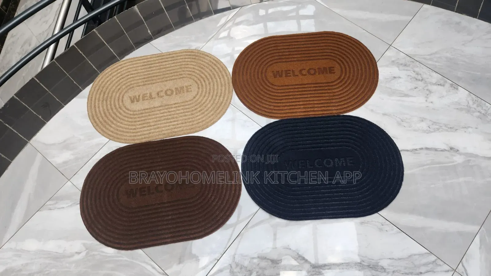 Oval Door Mat Rubber Bottom . 40cm* 60cm