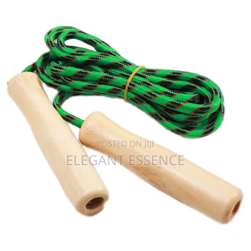 Solid Wood Handle and Steel Cable Hollow Cotton Single Jump Rope
