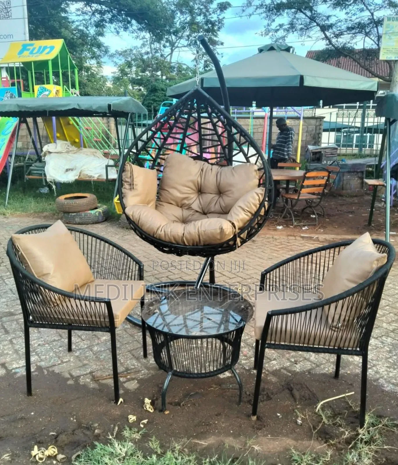 Upholstered Handwoven Modern Home Hammock Swing