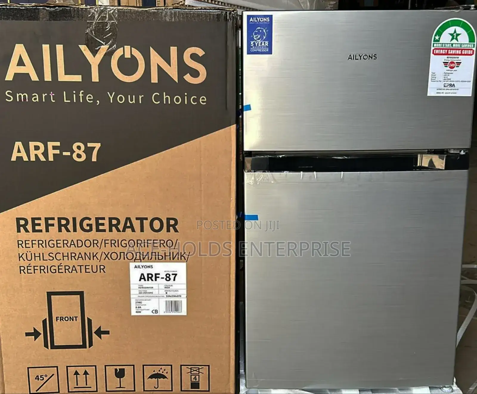 Ailyons 86 Litres Double Door Fridge - (Arf-87) - Silver Color
