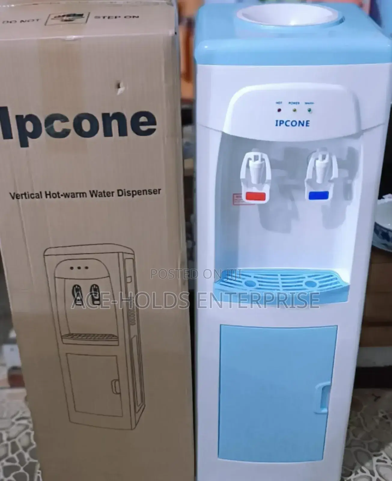 2 Taps Ipcone Hot/ Normal Water Dispenser - Blue-White Color