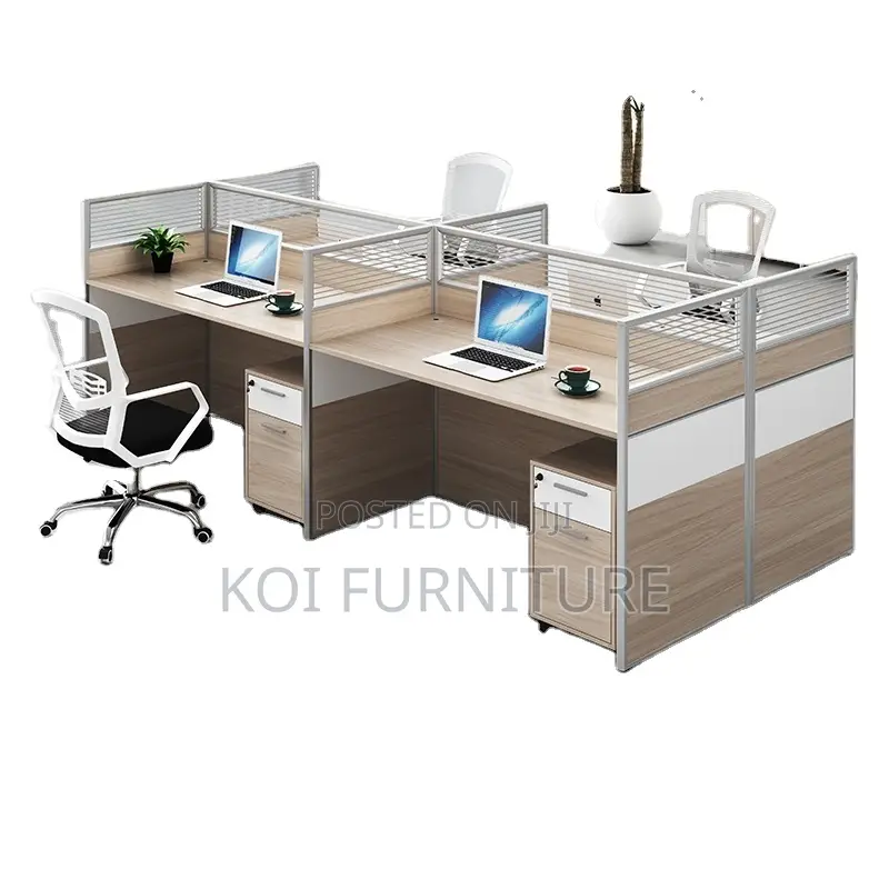 Office Workstation : Modern 4-User Modular Workstation