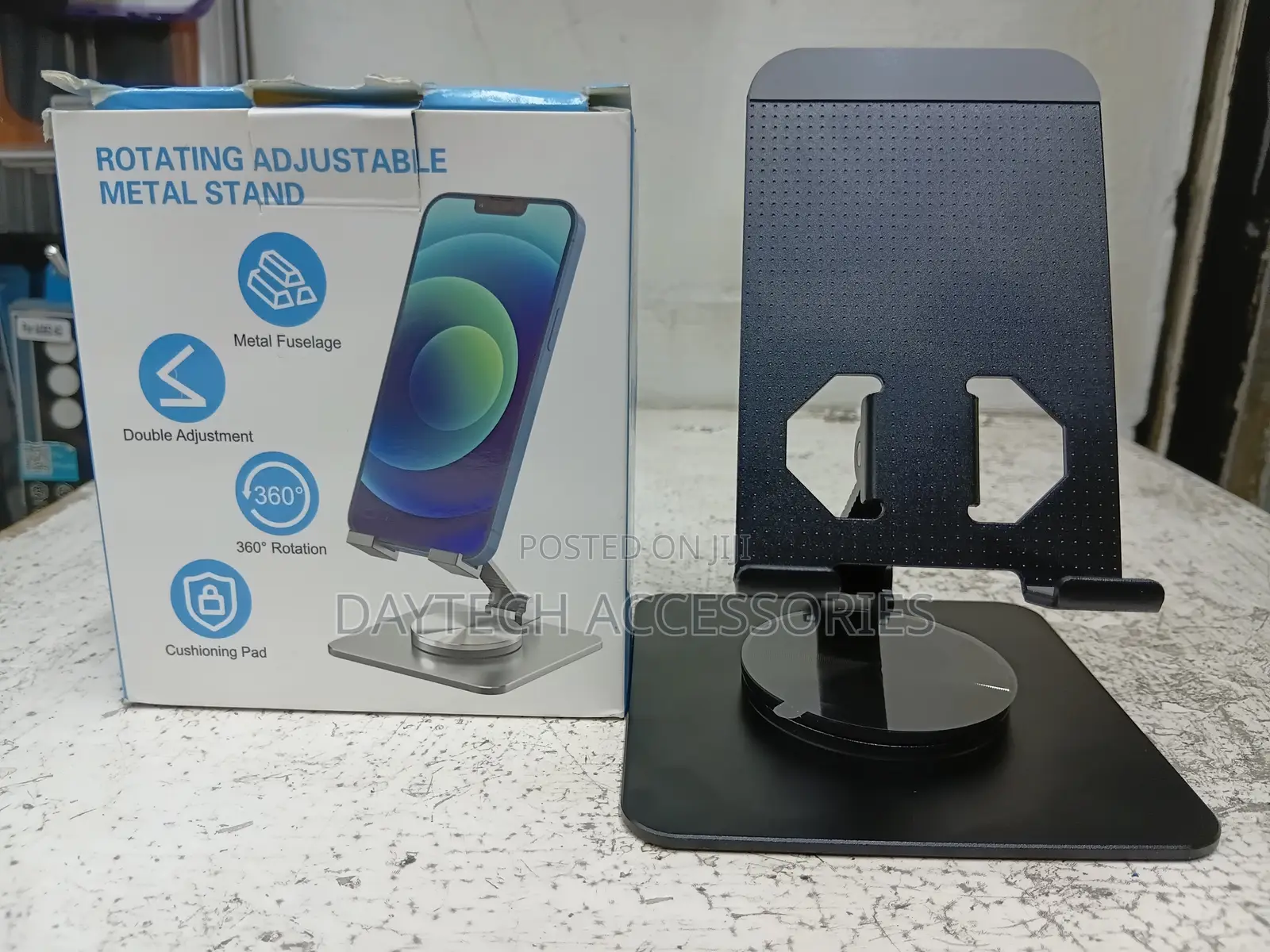 360° Degree Rotating Phone Holder Stand - Black