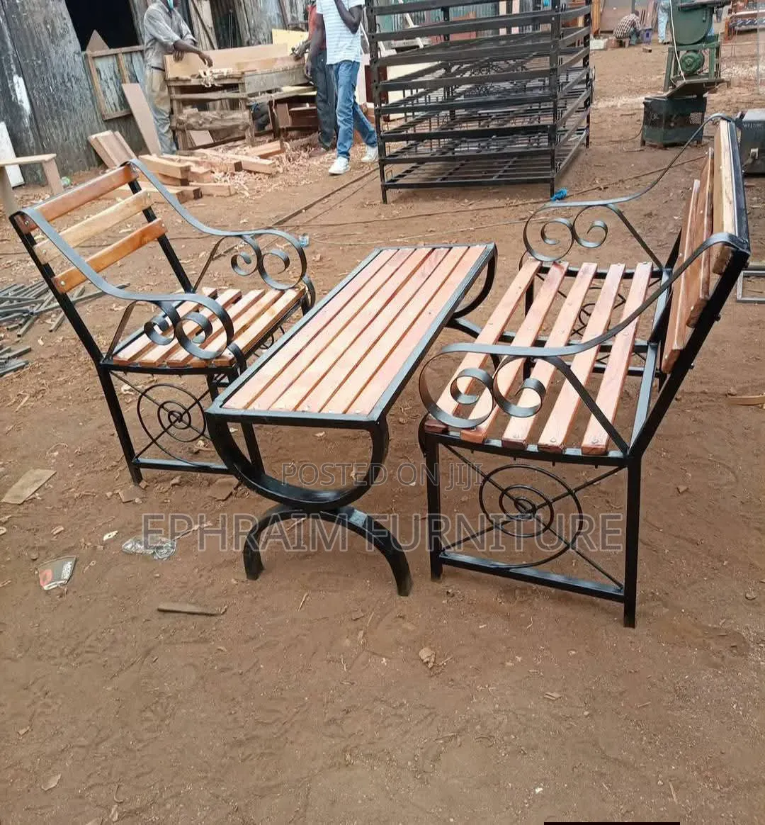 Wood Metallic Benches and a Table for Sale in Nairobi