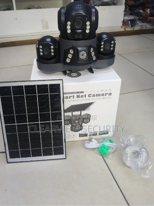 Outdoor Solar CCTV Camera – 3 Lens Smart Security Camera