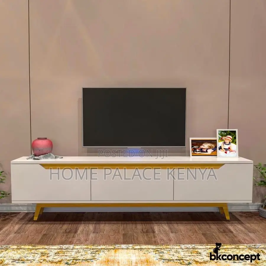 Tv Cabinet: White and Oak Scandinavian Tv Cabinet
