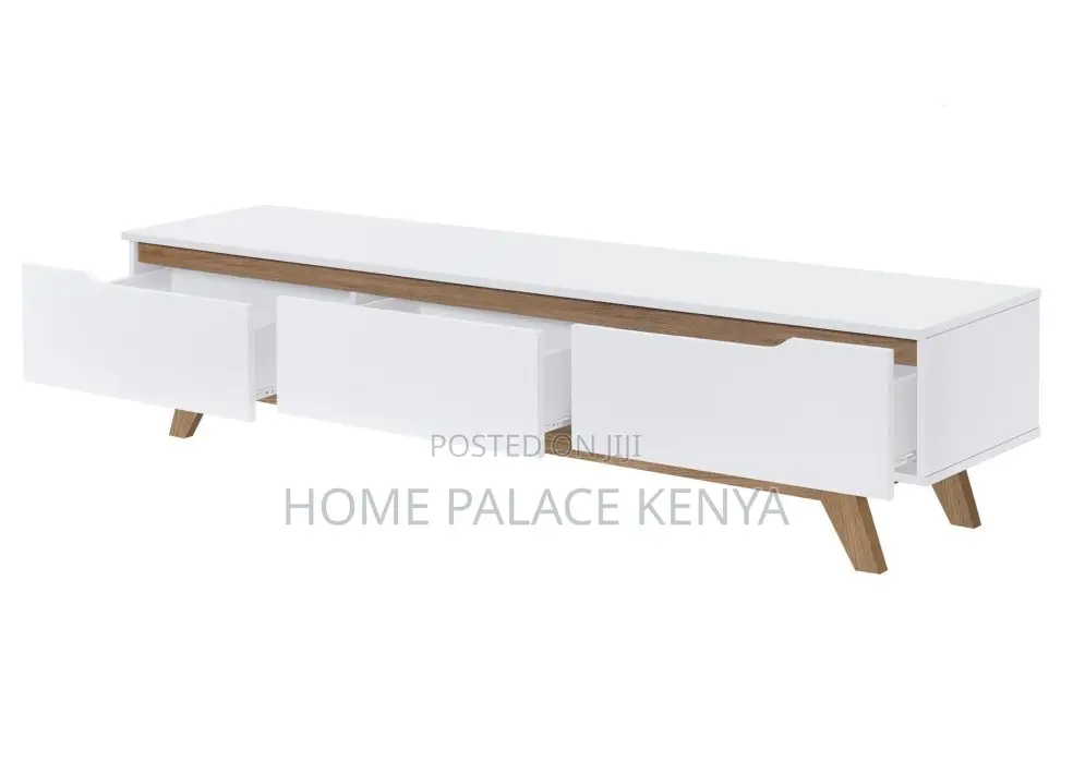 Tv Cabinet: White and Oak Scandinavian Tv Cabinet