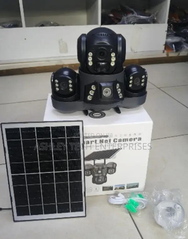 Outdoor Solar CCTV Camera – 3 Lens Smart Security Camera.