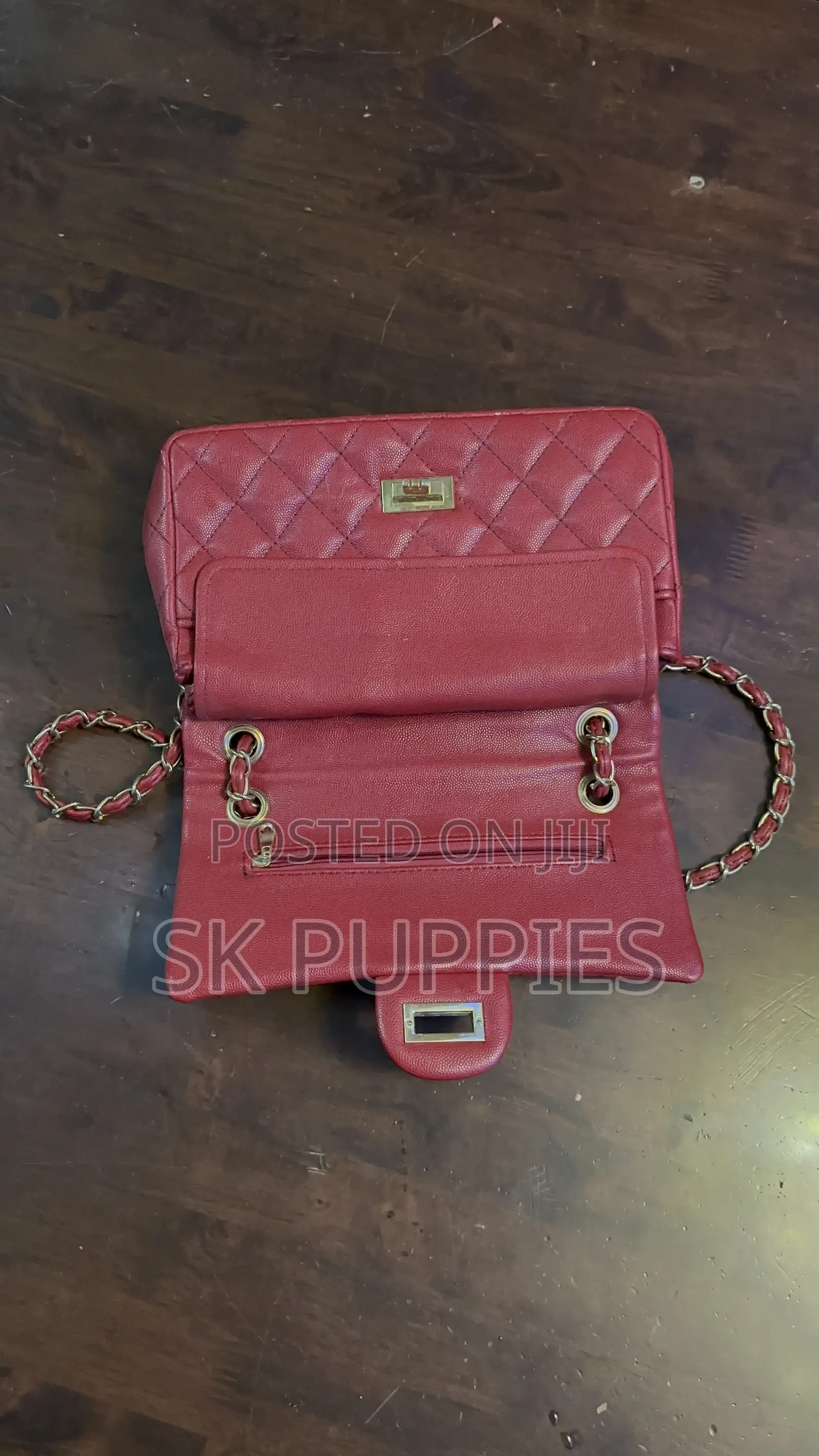 Red Quilted Chain Flap Shoulder Bag -Elegant Statement Piece!