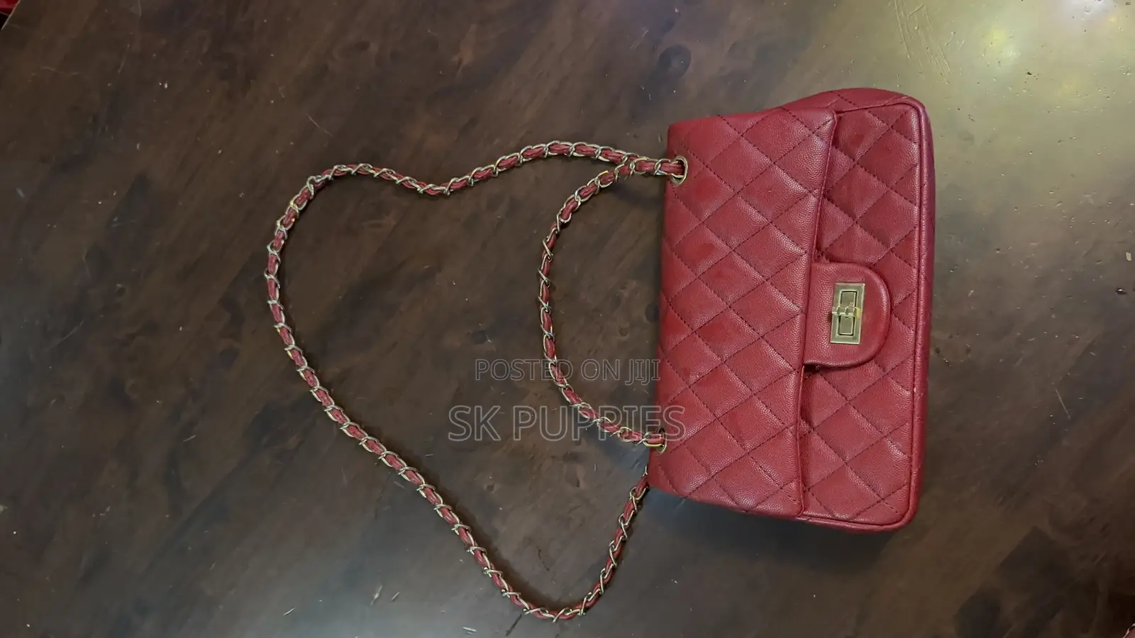 Red Quilted Chain Flap Shoulder Bag -Elegant Statement Piece!
