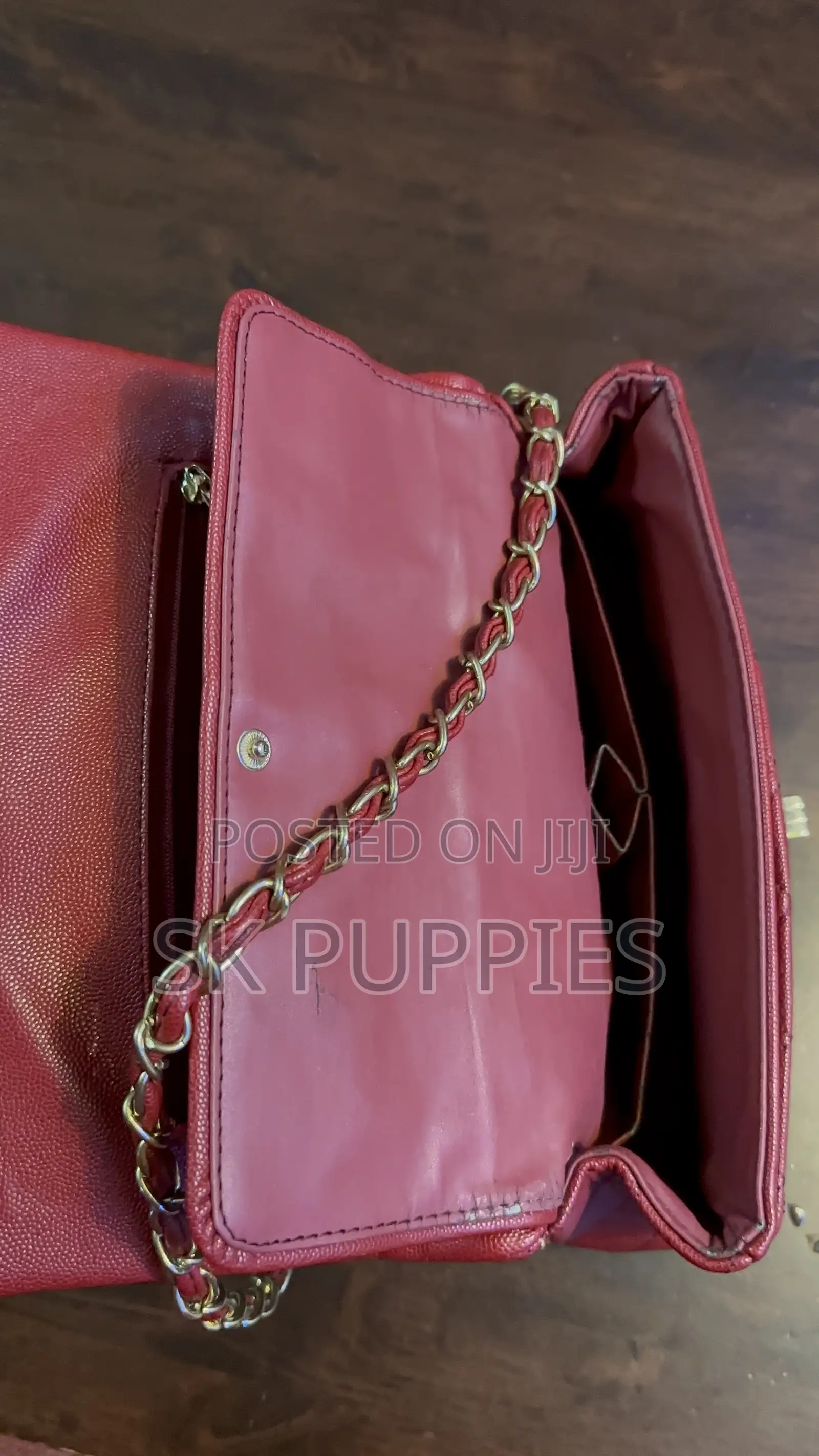 Red Quilted Chain Flap Shoulder Bag -Elegant Statement Piece!