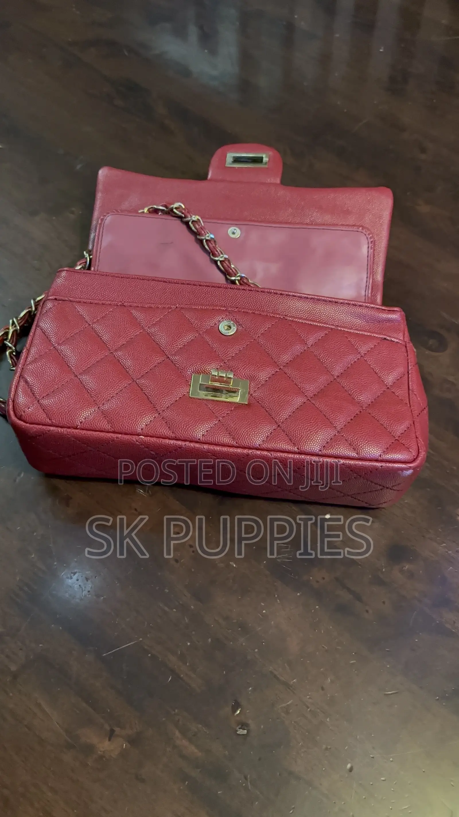 Red Quilted Chain Flap Shoulder Bag -Elegant Statement Piece!