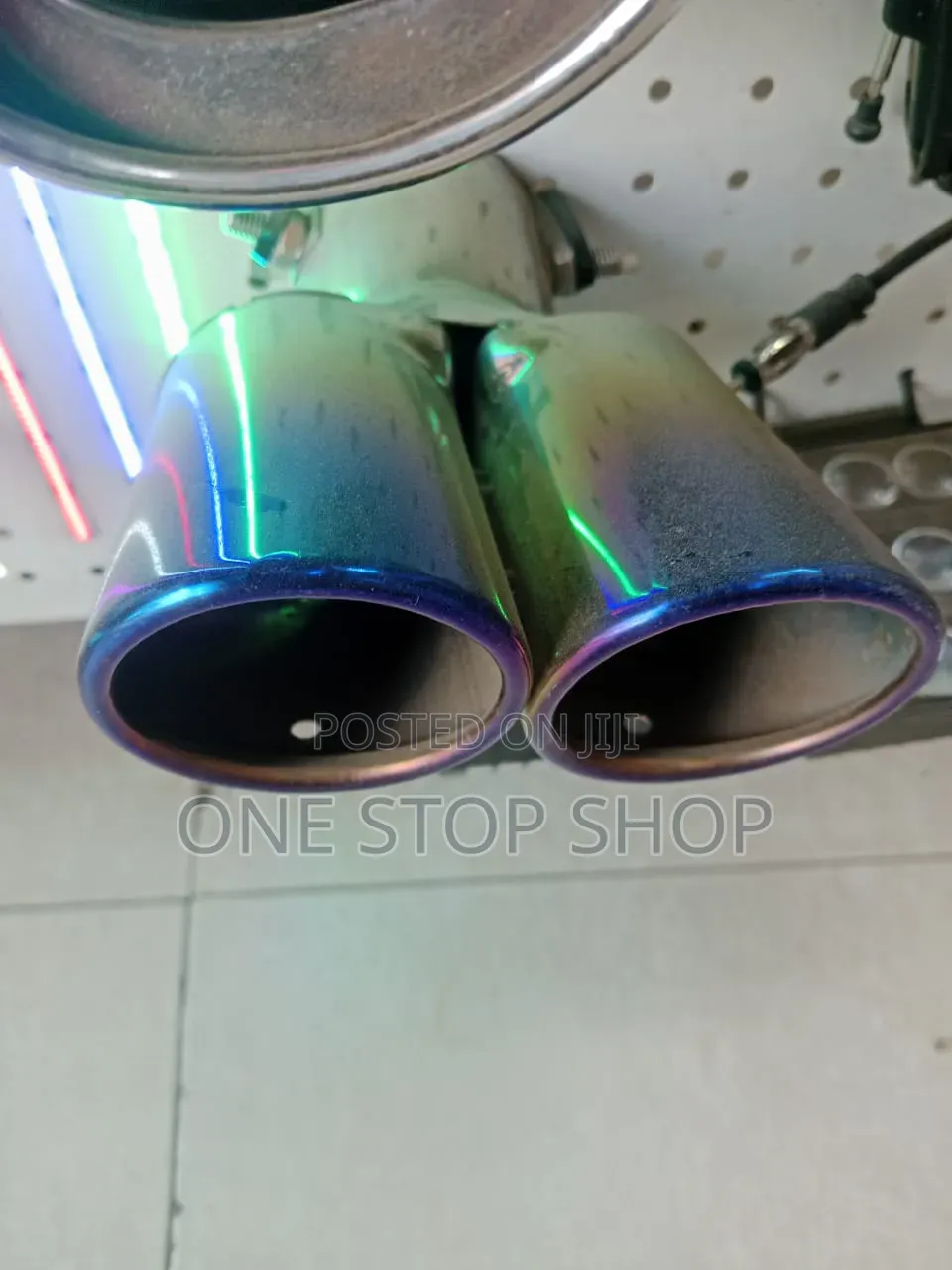 Stainless Steel Car Exhaust Muffler Tip With Roasted Blue Finish