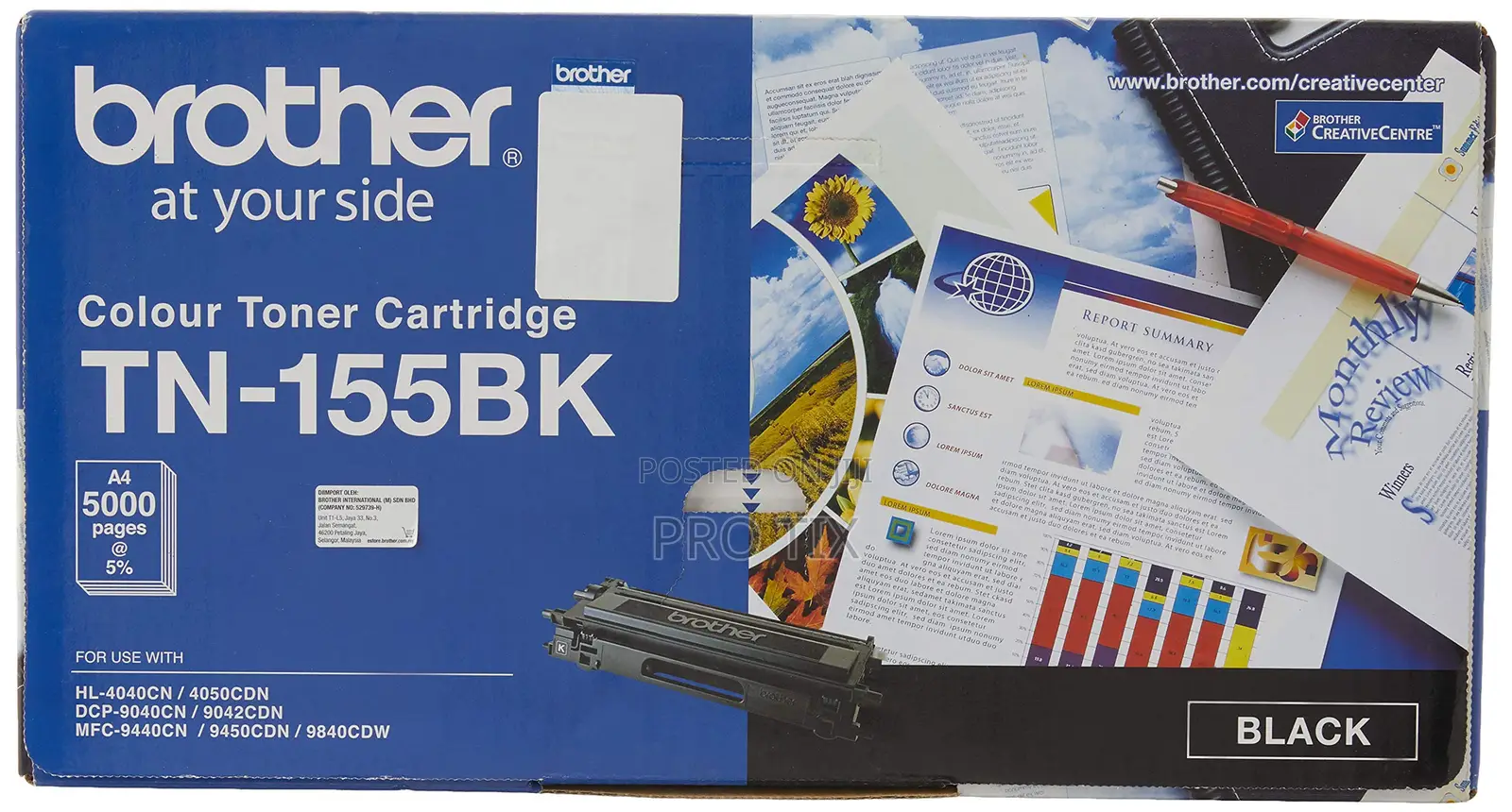 Brother Tn-155bk Black Toner High Capacity 5000 Pages
