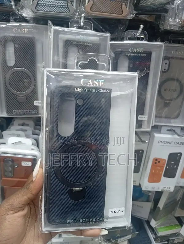 Protective Case With a Magnetic Ring for a Samsung Galaxy Z Fold 5.