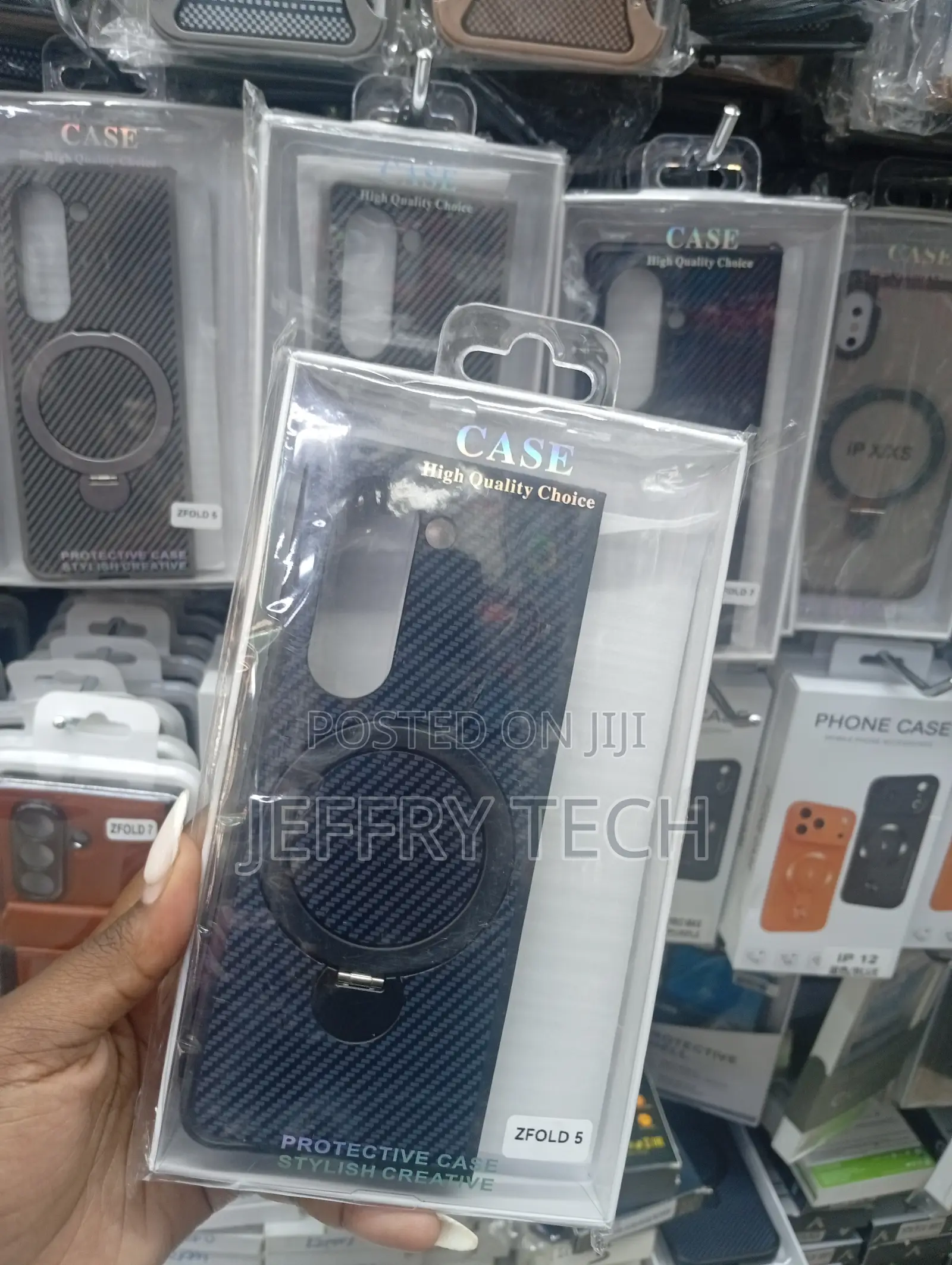 Protective Case With a Magnetic Ring for a Samsung Galaxy Z Fold 5.