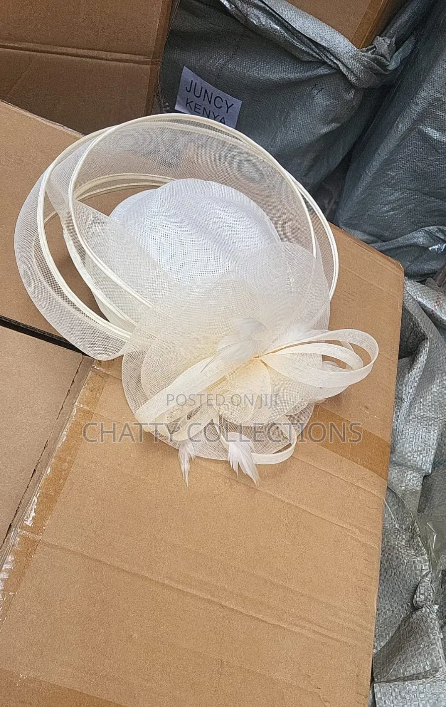 Big Cream Ladies Head Fascinators