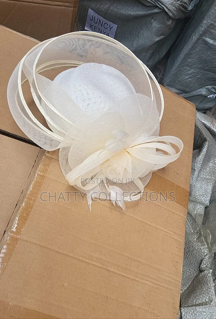 Big Cream Ladies Head Fascinators