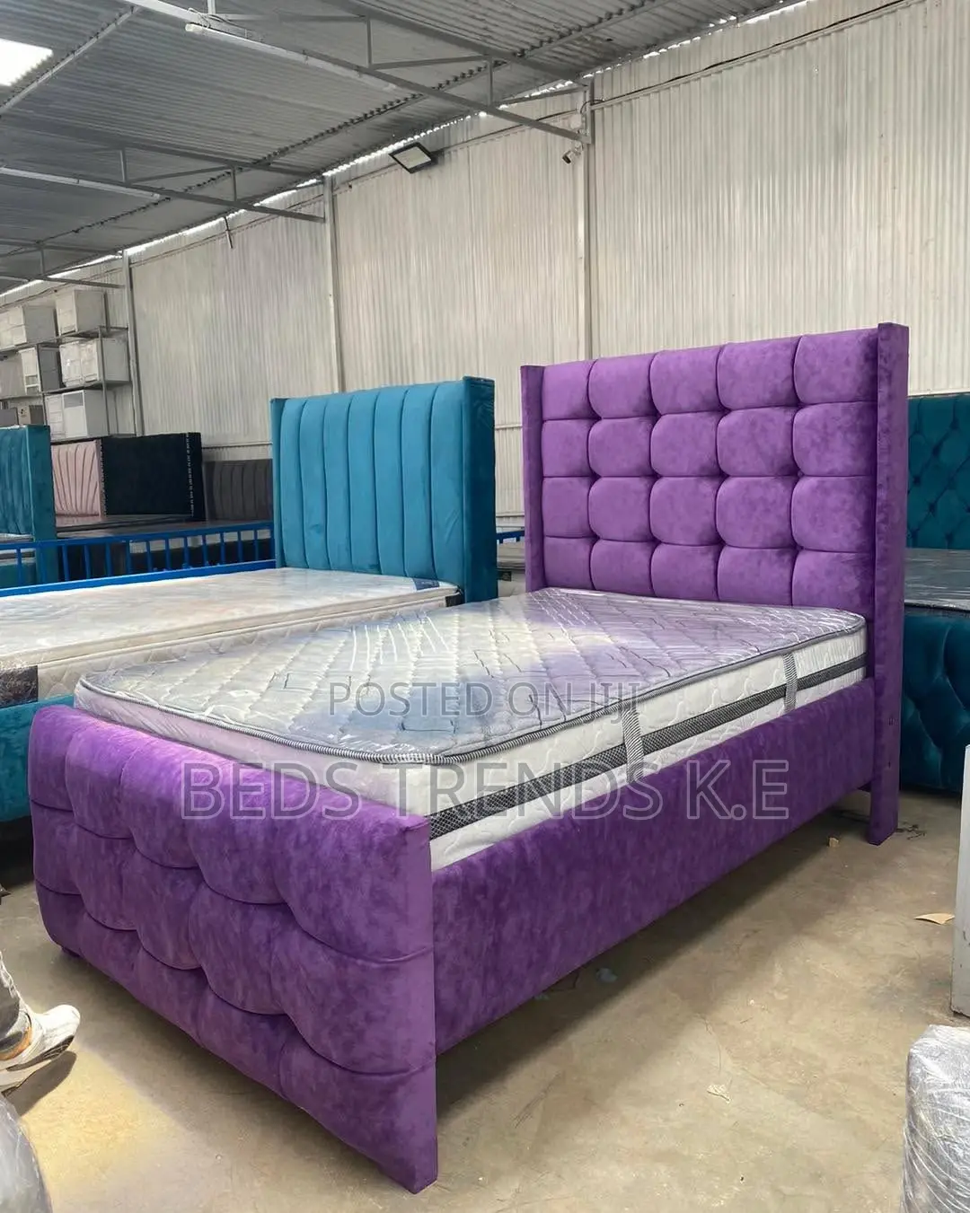 Luxury Purple Velvet Bed
