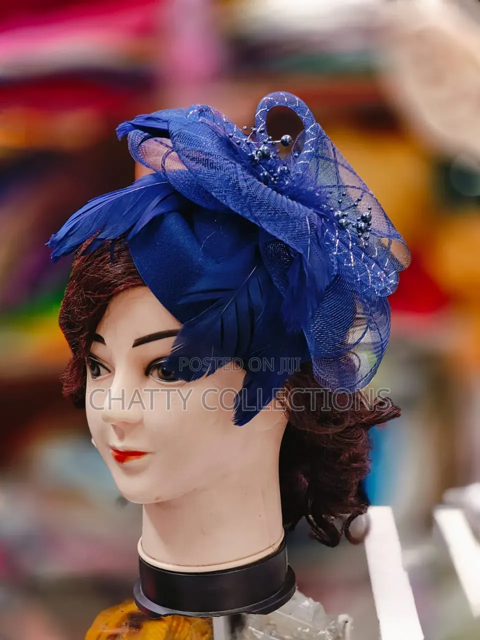 Navy Blue Stylish and Classy Ladies Head Fascinators With Net