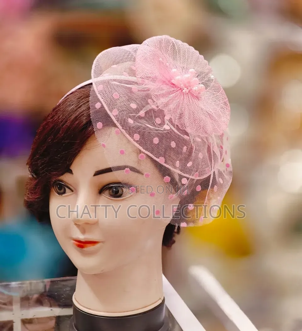 Light Pink Stylish and Classy Ladies Head Fascinators With Net