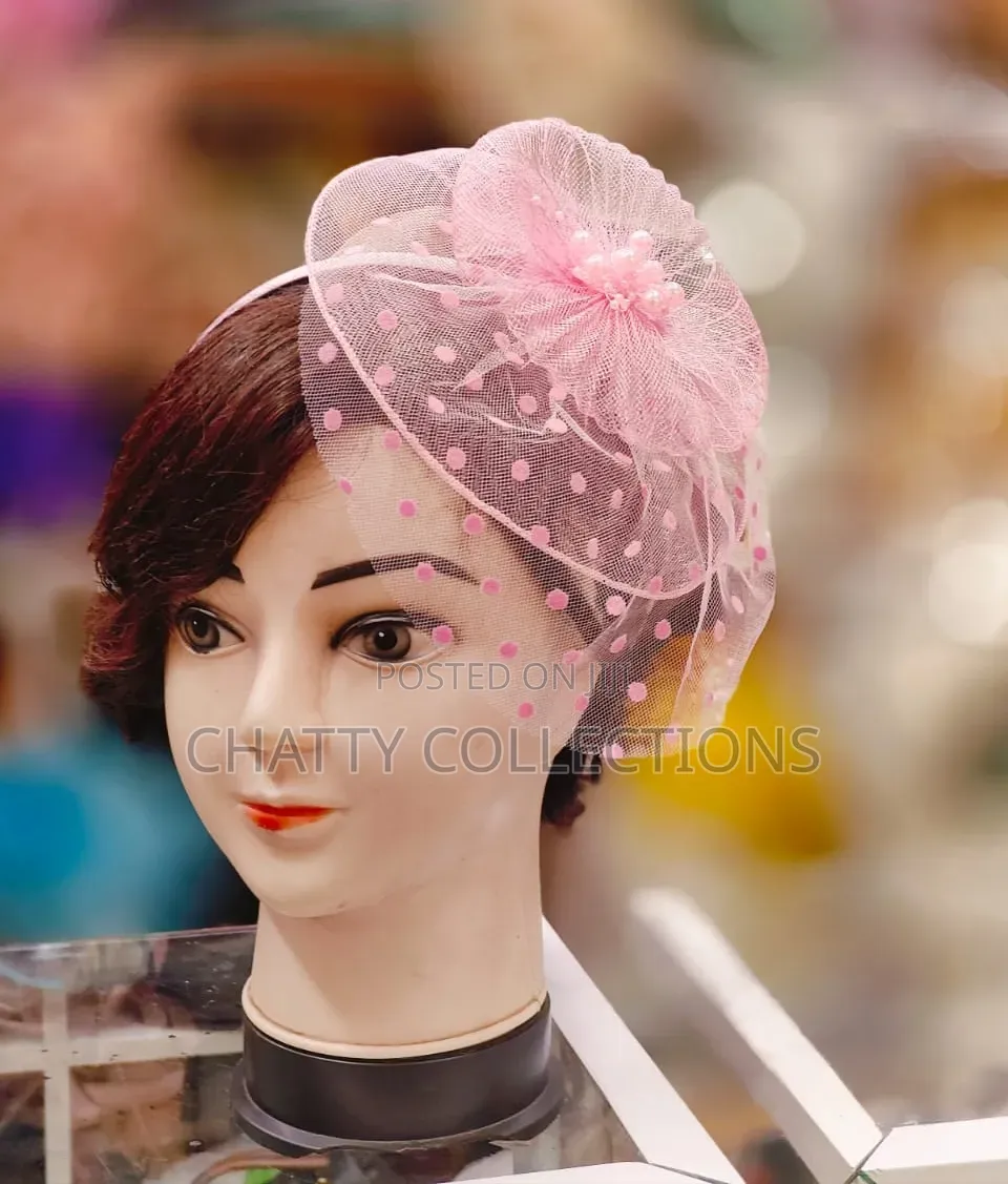 Light Pink Stylish and Classy Ladies Head Fascinators With Net