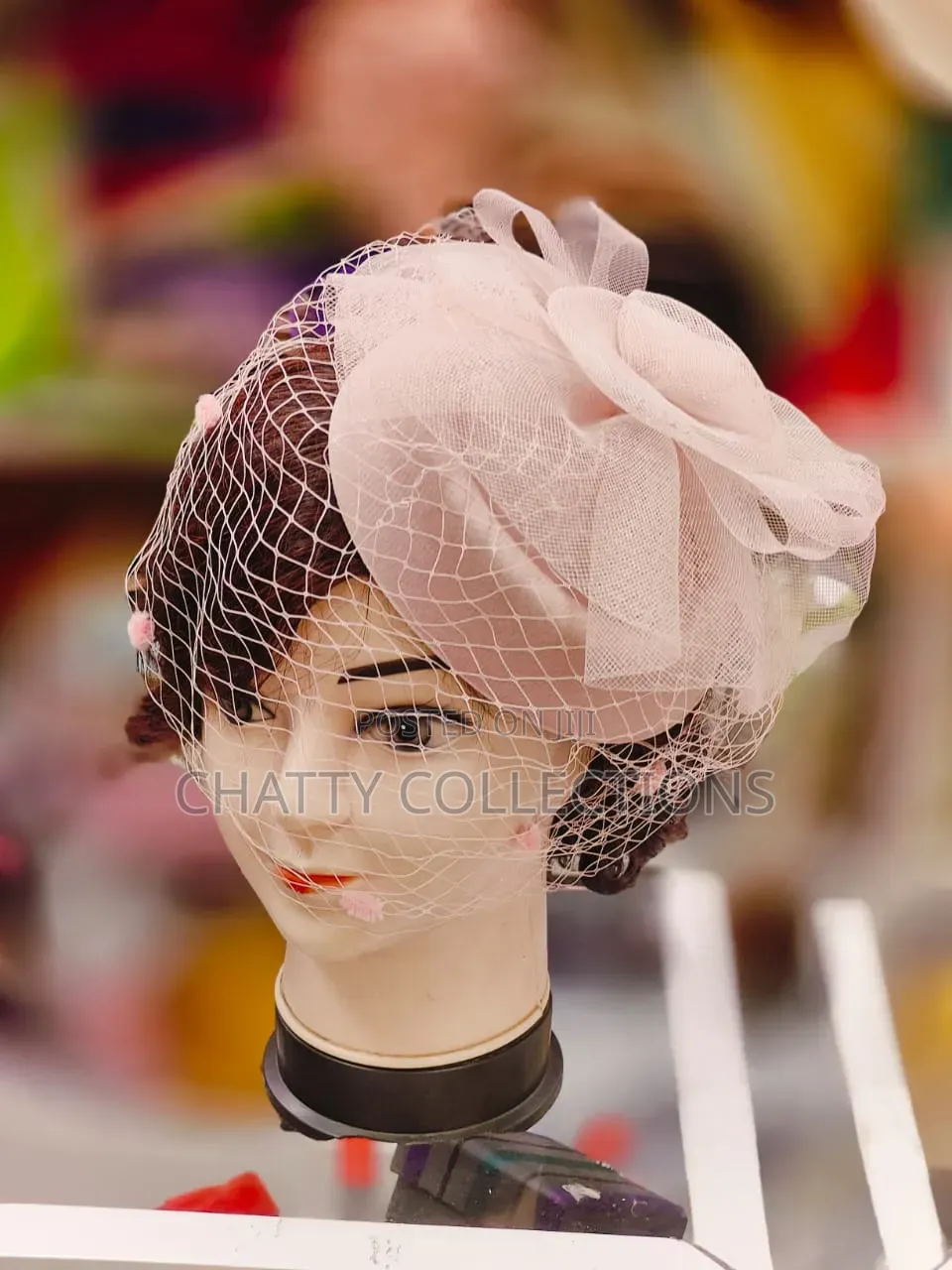 Peach Stylish and Classy Ladies Head Fascinators With Net