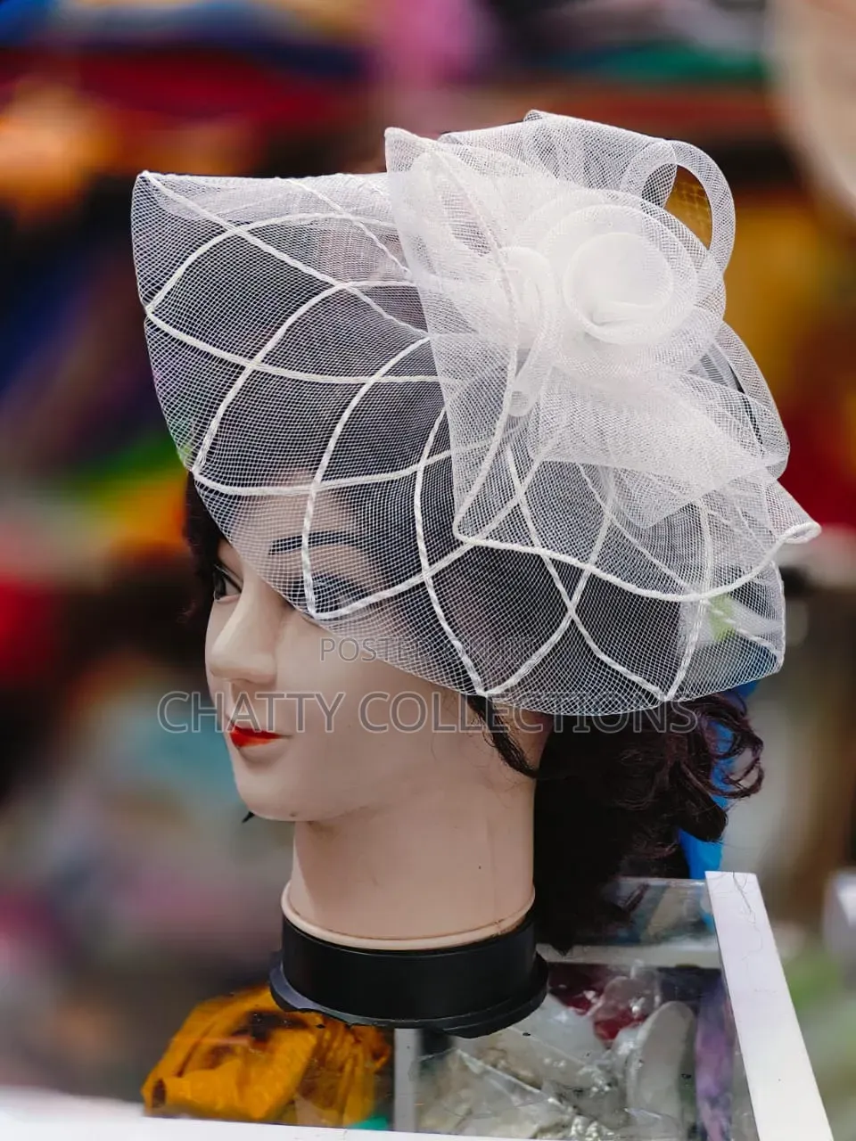 White Stylish and Classy Ladies Head Fascinators With Net
