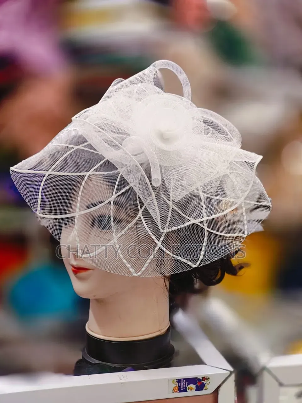 White Stylish and Classy Ladies Head Fascinators With Net