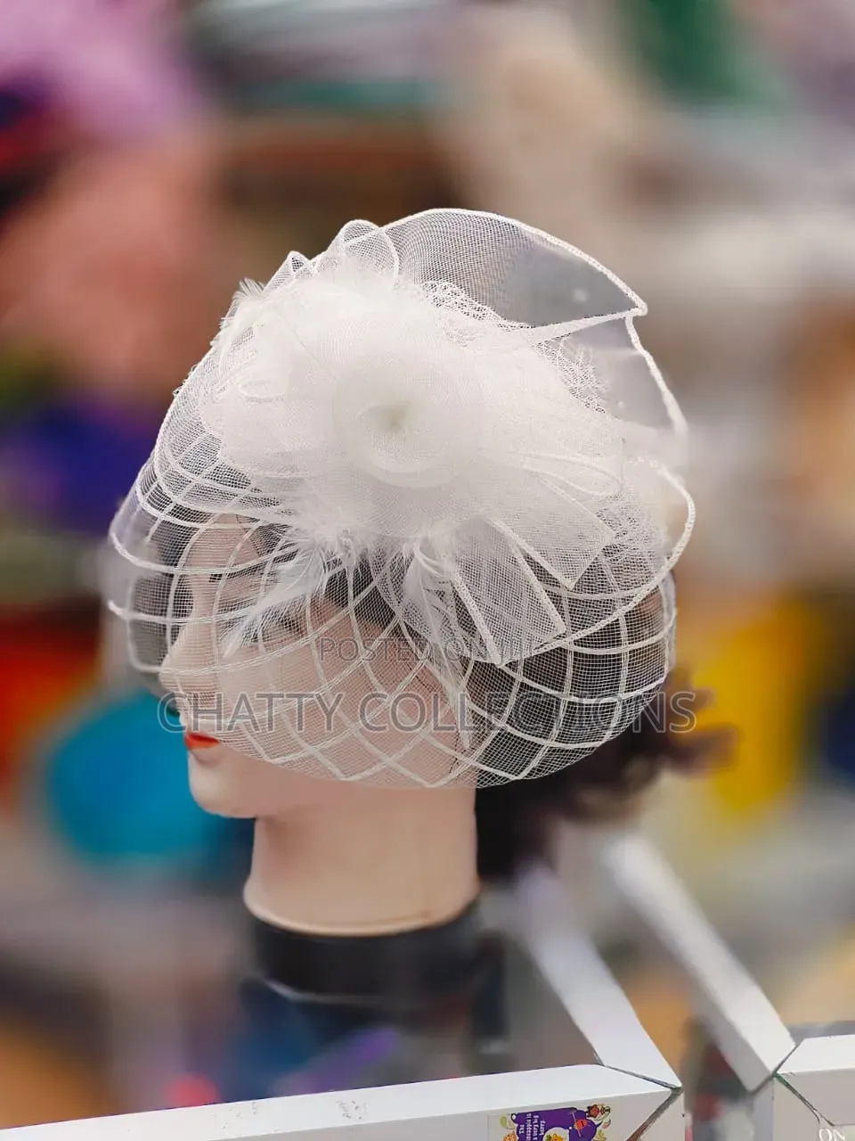 White Stylish and Classy Ladies Head Fascinators With Net