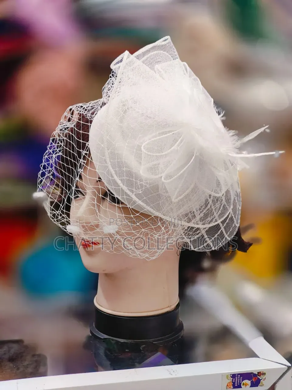 White Stylish and Classy Ladies Head Fascinators With Net