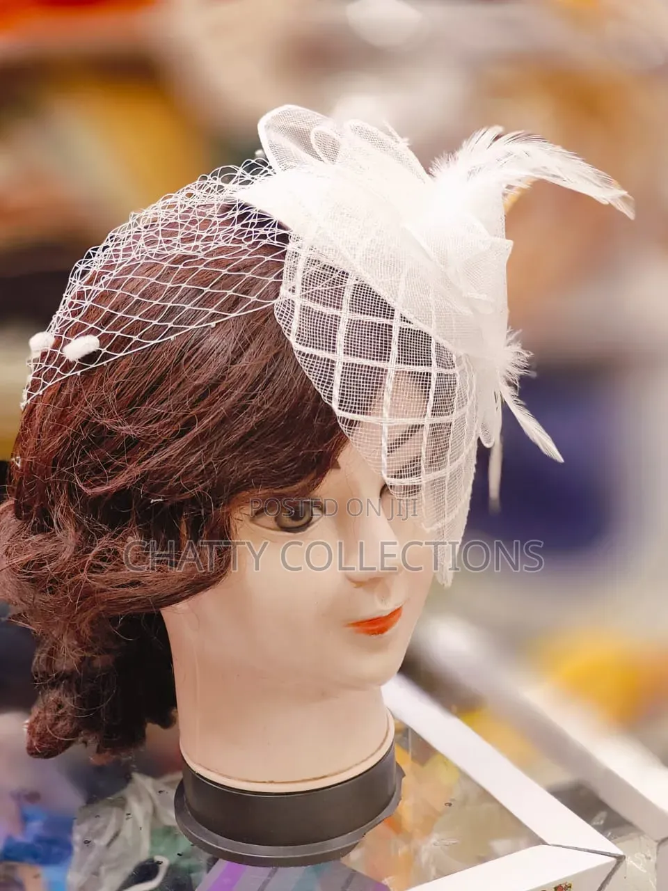 White Stylish and Classy Ladies Head Fascinators With Net